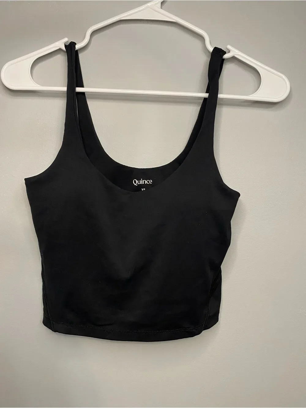 Quince Black Cropped Sports Bra Women’s Size XS